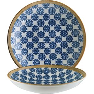Bonna Diep bord Lotus; 1000ml, 23x4 cm (ØxH); wit/blauw/groen/bruin; rond; 6 stuk / verpakking