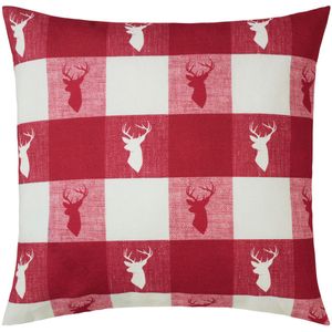 ERWIN M. Sierkussensloop Vandans; 50x50 cm (BxL); rood/wit