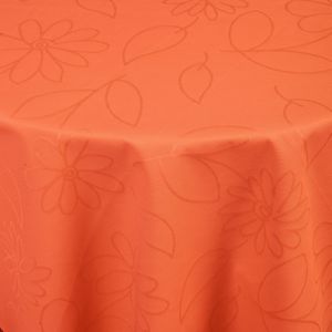 ERWIN M. Tafelkleed Floralie rond; 140 cm (Ø); mandarijn; rond