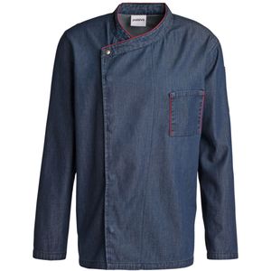 PULSIVA Heren koksbuis Jason lange mouwen; Kledingmaat 64; denim, bies in rood