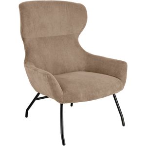 VEGA Fauteuil Malin; 75x77x103 cm (BxDxH); zitting taupe, frame zwart