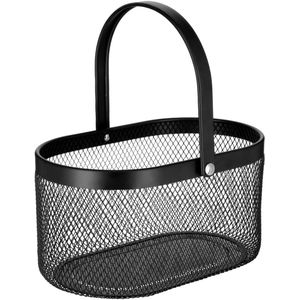 VEGA Mand Asena met handvat; 33x21.5x17 cm (LxBxH); zwart; ovaal