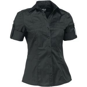 JOBELINE Damesblouse Kate korte mouw; Kledingmaat 34; zwart