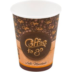 WIMEX Beker To Go Cappuccino; 420ml, 9x10.6 cm (ØxH); bruin; 50 stuk / verpakking