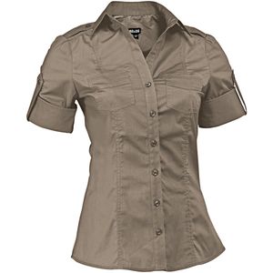 JOBELINE Damesblouse Kate korte mouw; Kledingmaat 42; taupe