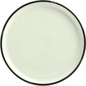 VEGA Plat bord Liron; 25x3 cm (ØxH); crème wit/zwart; rond; 4 stuk / verpakking