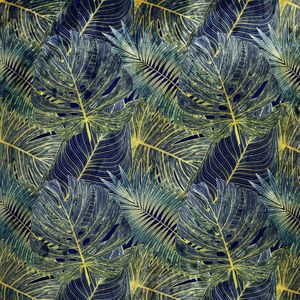 VEGA Metergoed Floral fluweel; 140 cm (B); groen