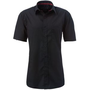 PULSIVA Overhemd Dustin korte mouw; Kledingmaat 45/46; zwart