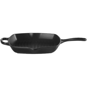 Le Creuset Grillpan Signature met steel; 26x26 cm (LxB); zwart; vierkant