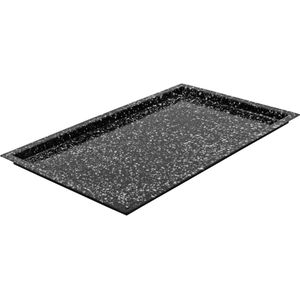 VEGA Bakplaat graniet-emaille; Maat GN 1/1, 53x32.5x2 cm (LxBxH); zwart gemêleerd
