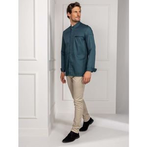 Le Nouveau Chef Herenkoksbuis Alain gekleurd; Kledingmaat M; turquoise