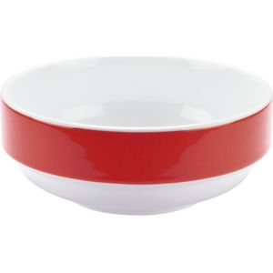 PULSIVA Schaal Multi-Color; 302ml, 12.3x5.2 cm (ØxH); wit/rood; 6 stuk / verpakking