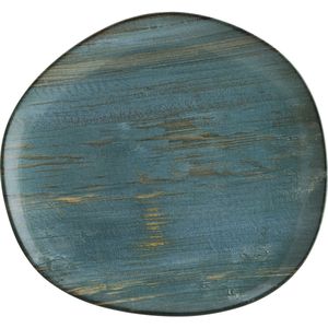 Bonna Platte borden organisch Madera Mint; 29x27 cm (LxB); turquoise/bruin/zwart; organisch; 6 stuk / verpakking