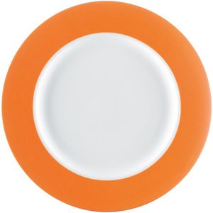 PULSIVA Plat bord Multi-Color; 20.4x1.8 cm (ØxH); wit/oranje; rond; 6 stuk / verpakking