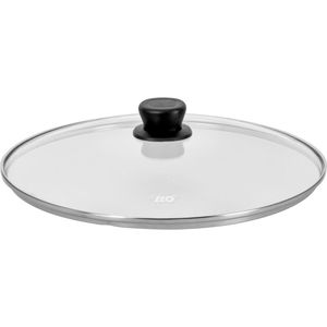 ELO Glazen deksel Basic; 32 cm (Ø); zilver/zwart/transparant