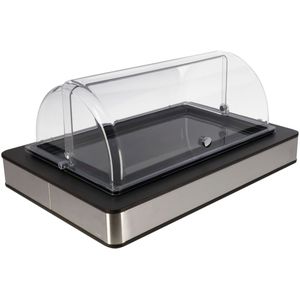 VEGA Koelvitrine Fundale antraciet melamine zwart 1/1; Maat GN 1/1, 63x42.5x27.4 cm (LxBxH); antraciet/transparant/zwart; rechthoekig