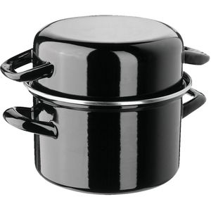 APS Mosselpan; 3800 ml, 20x13 cm (ØxH); zwart; rond