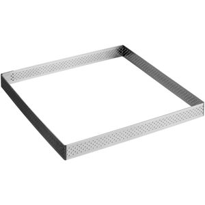 de Buyer Taartrand hoekig; 20x20x2 cm (LxBxH); zilver; vierkant