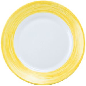 ARC Plat bord Brush; 23.5 cm (Ø); geel; rond; 6 stuk / verpakking