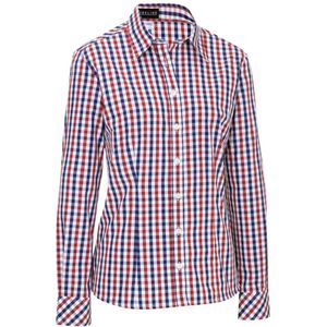 JOBELINE Damesblouse Bailey lange mouw; Kledingmaat 34; wit/rood/blauw