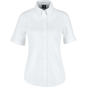 JOBELINE Damesblouse Piqué met korte mouwen; Kledingmaat L; wit
