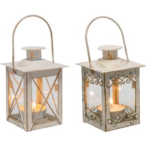 Mini lantaarnsset Abla 2-delig; 6x6x12 cm (BxDxH); beige
