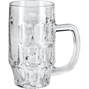 Borgonovo Bierpul Rosy; 560ml, 8x14.9 cm (ØxH); transparant; 0.4 l vulstreepje, 6 stuk / verpakking