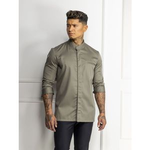 Le Nouveau Chef Herenkoksbuis Alain gekleurd; Kledingmaat S; olijf