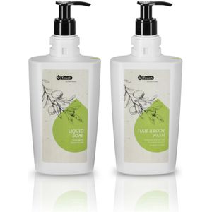 V-Touch Monsterset hotelcosmetica met dispenser Oliva Pure 2-delig; meerkleurig