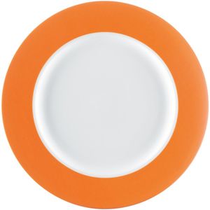 PULSIVA Plat bord Multi-Color; 22.9x2.2 cm (ØxH); wit/oranje; rond; 6 stuk / verpakking