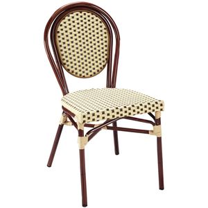 PULSIVA Aluminium stoel Glory; 60x43x89 cm (BxDxH); zitting bruin, frame bruin; 2 stuk / verpakking