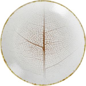 VEGA Plat bord Pianta; 20.5 cm (Ø); wit/bruin; rond; 6 stuk / verpakking