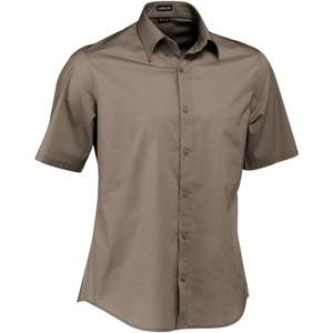 JOBELINE Overhemd korte mouw Bruce slim fit; Kledingmaat 43/44; taupe