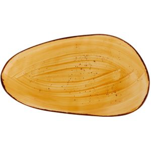 VEGA Platte schaal Nebro organisch; 17x10x3 cm (LxBxH); geel; 6 stuk / verpakking