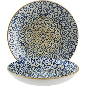 Bonna Diep bord Alhambra; 1000ml, 23x4 cm (ØxH); blauw/wit/bruin; rond; 6 stuk / verpakking