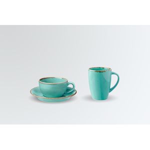 VEGA Koffieservies Sidina turquoise 12-delig; turquoise