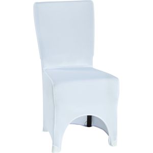 PULSIVA Stretch-stoelhoes Bankett hoekig, met uitsparing; 45x43x97 cm (BxLxH); wit