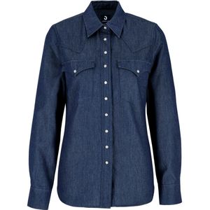JOBELINE Dames spijkerblouse Ryan slim fit; Kledingmaat 44; donkerblauw
