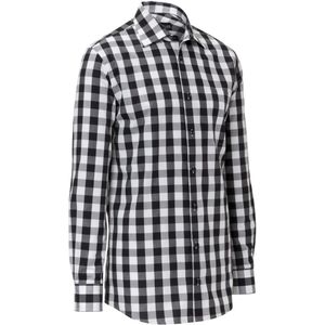JOBELINE Overhemd Davis lange mouw; Kledingmaat 39/40; zwart/wit