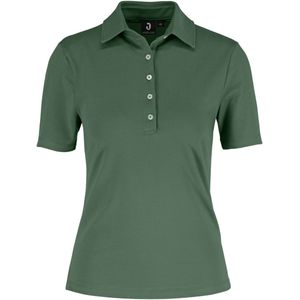 JOBELINE Damespolo Malme korte mouw; Kledingmaat XL; olijf