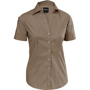 JOBELINE Damesblouse Claudia korte mouw; Kledingmaat 34; taupe