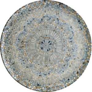 Bonna Pizzabord Luca Mosaic; 32 cm (Ø); oranje/donkerblauw/lichtblauw/geel/wit; rond; 6 stuk / verpakking