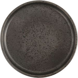 Porland Bord Ironstone plat met een hoge rand; 30x2.15 cm (ØxH); donkerbruin/zwart; rond; 6 stuk / verpakking