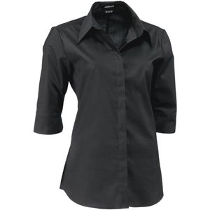 JOBELINE Blouse driekwart mouw Fiore regular fit; Kledingmaat 34; zwart