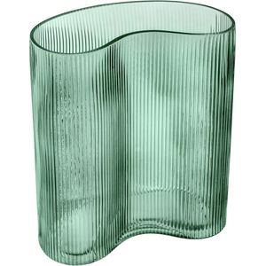 . Glazen vaas Anastasija; 22.5x12x25.3 cm (LxBxH); groen; organisch