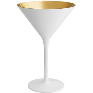 VEGA Martiniglas Joleen; 210ml, 11.6x17.3 cm (ØxH); wit/goud; 6 stuk / verpakking