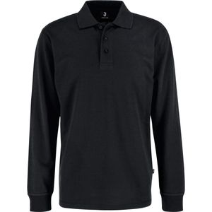 JOBELINE Polo dames lange mouw Fly regular fit; Kledingmaat L; zwart