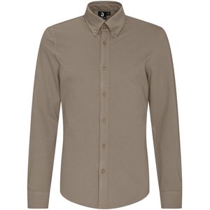 JOBELINE Herenoverhemd Piqué met lange mouwen; Kledingmaat 3XL; taupe