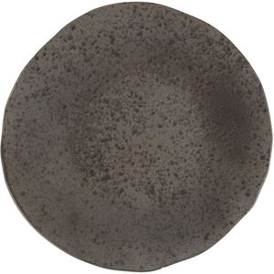 Porland Plat bord Ironstone; 30x2 cm (ØxH); donkerbruin/zwart; rond; 6 stuk / verpakking