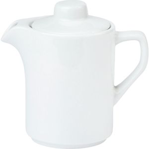 PULSIVA Koffiekan Rondon met deksel; 350ml, 13.5x13.1 cm (ØxH); wit; 6 stuk / verpakking